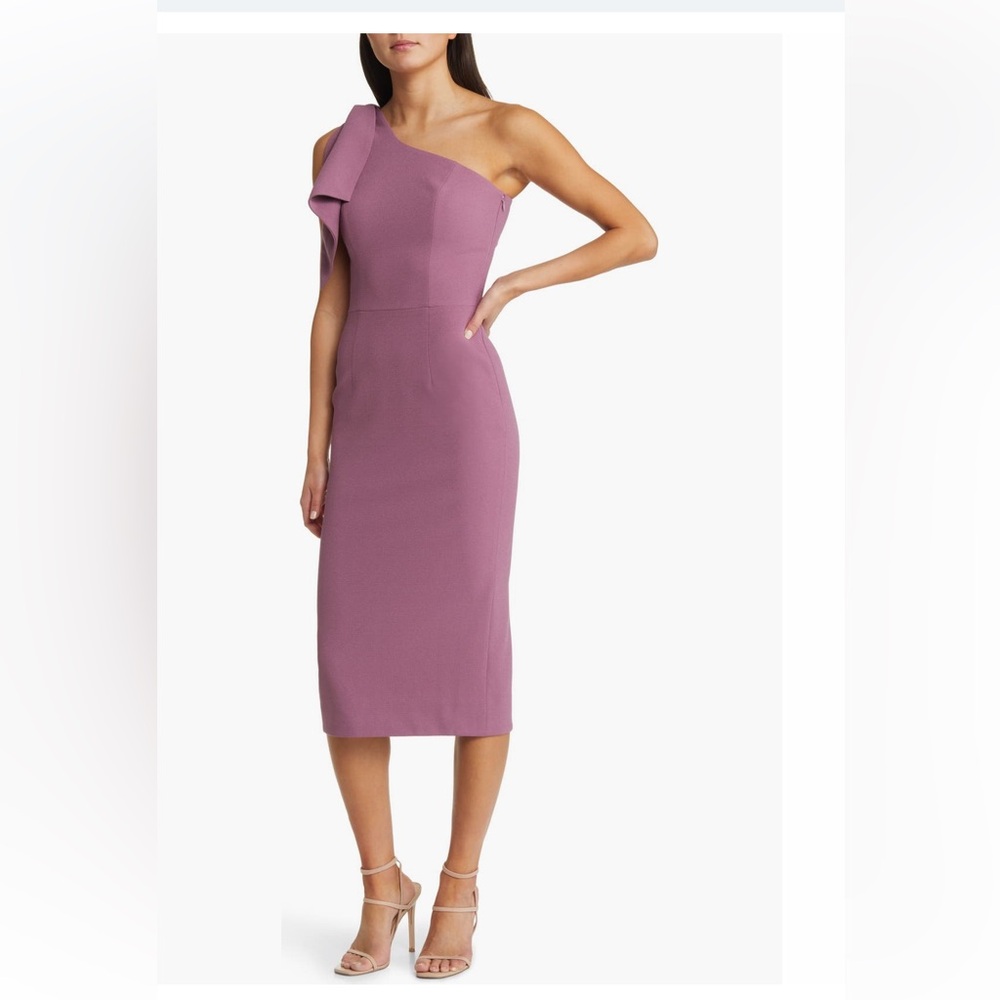 Dress the Population Tiffany One Shoulder Midi Dress - size S 💜